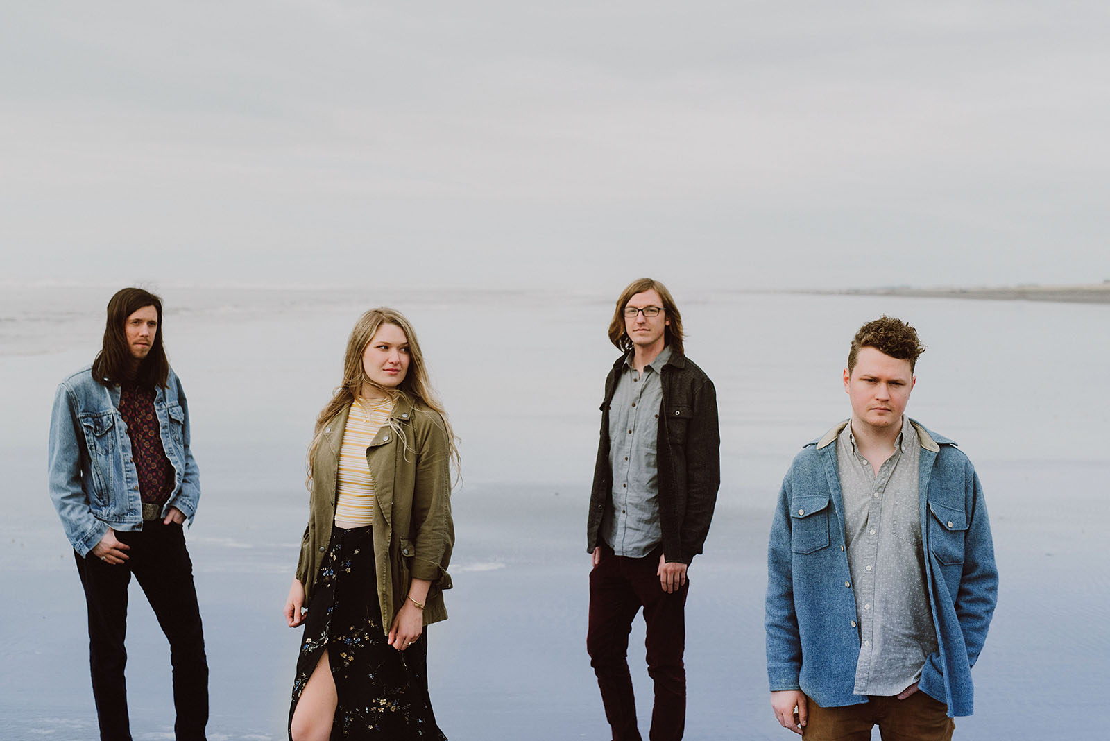 Beach portrait of indie rock artists Those Willows - Portland Band Photographer