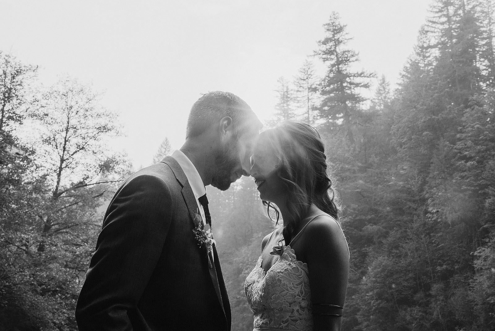Bride and Groom's silhouettes at Camp Namanu