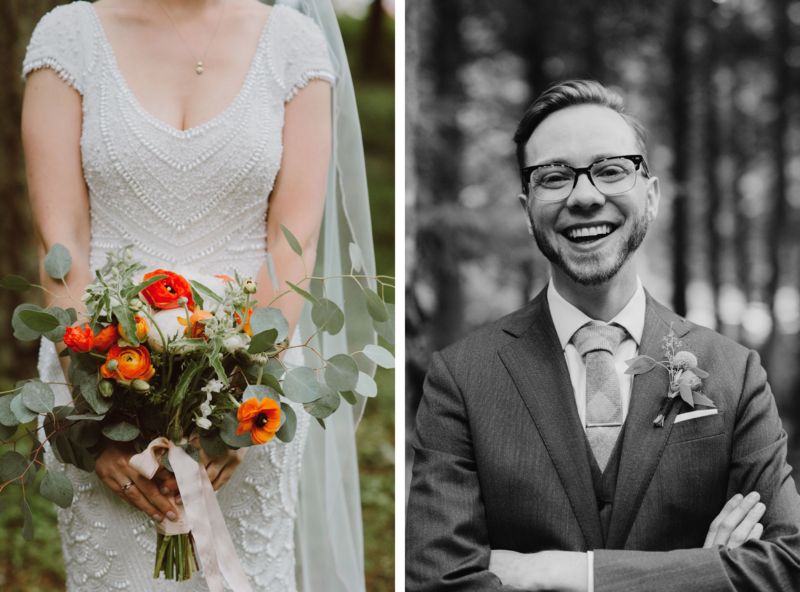 Portraits of Bride and Groom | Camp Angelos wedding photographer