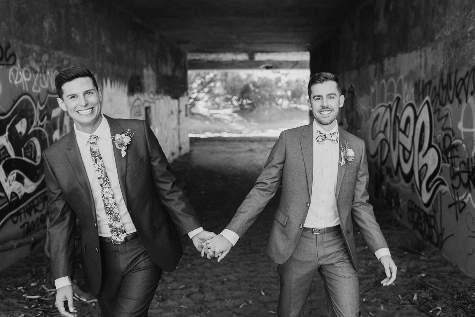 grooms holding hands - Portland Wedding photography