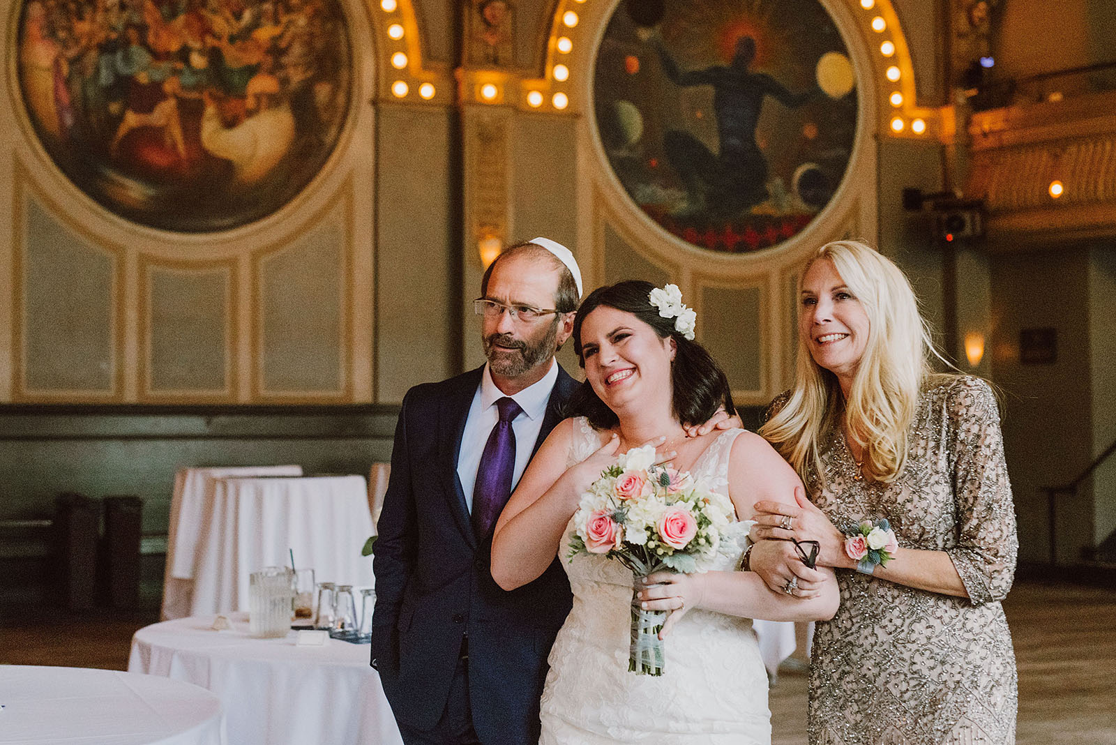 bride walking down the aisle with her parents - Portland Wedding photography
