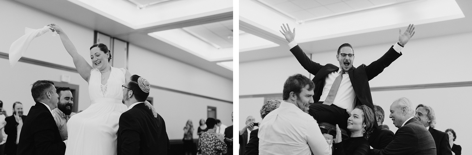 bride and groom dancing in the hora - Portland Wedding photography