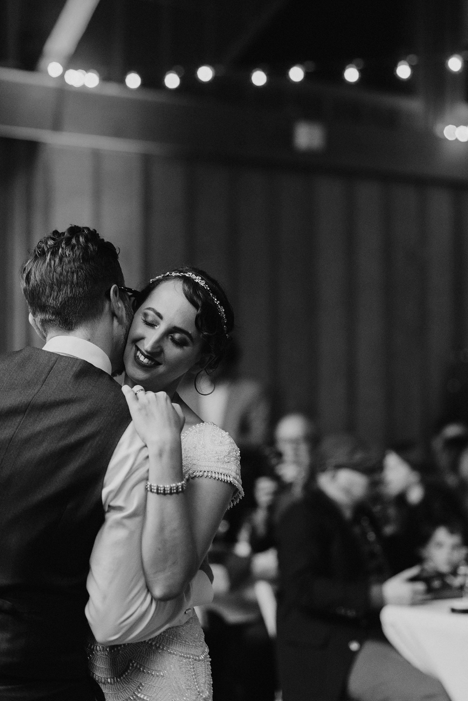 bride and groom's first dance at Camp Angelos - Portland Wedding photography