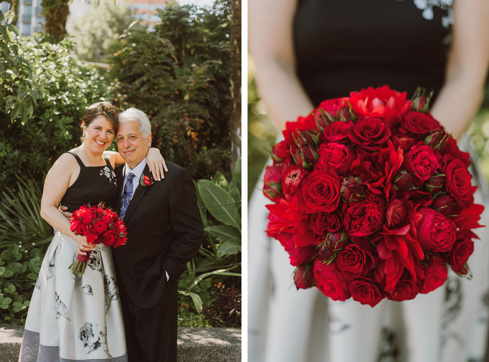Portrait of Bride and Groom at their Ecotrust Wedding
