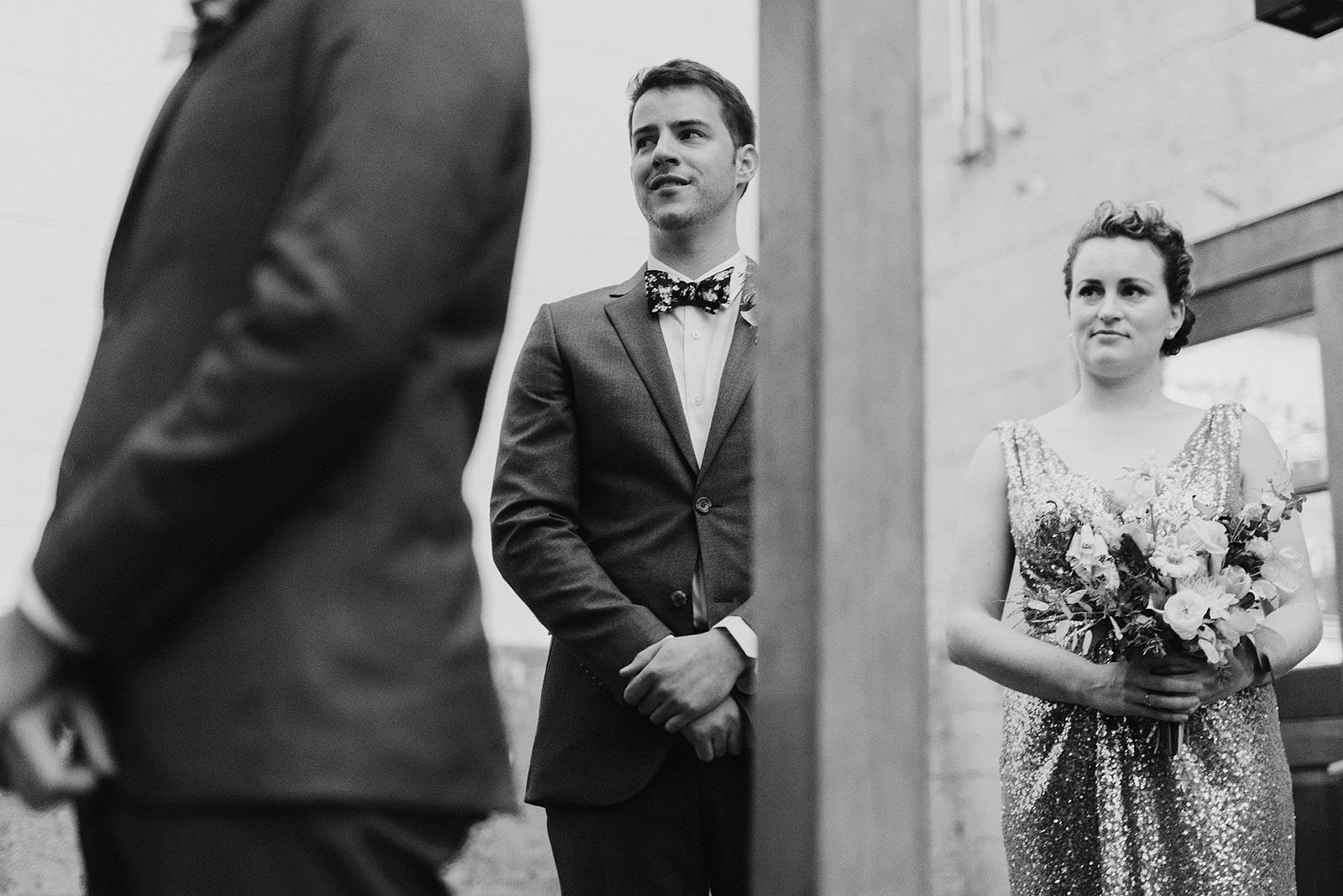 Groom's brother crying during a Foreign Cinema wedding ceremony