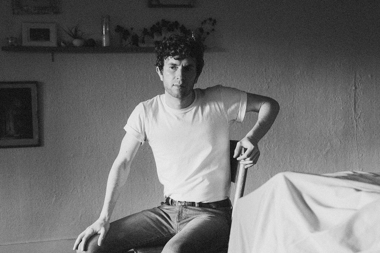 Black and white portrait of Lorain's lead singer, Erik Emanuelson - Portland Music Photographer