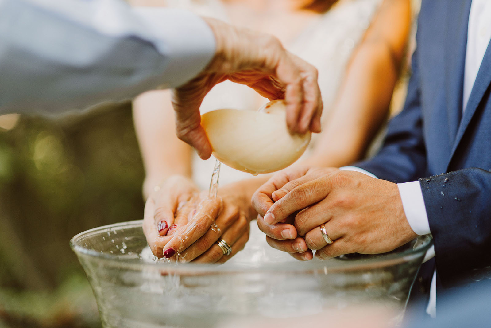 Thai shell blessing ceremony at a Sacred Mountain Retreat Wedding