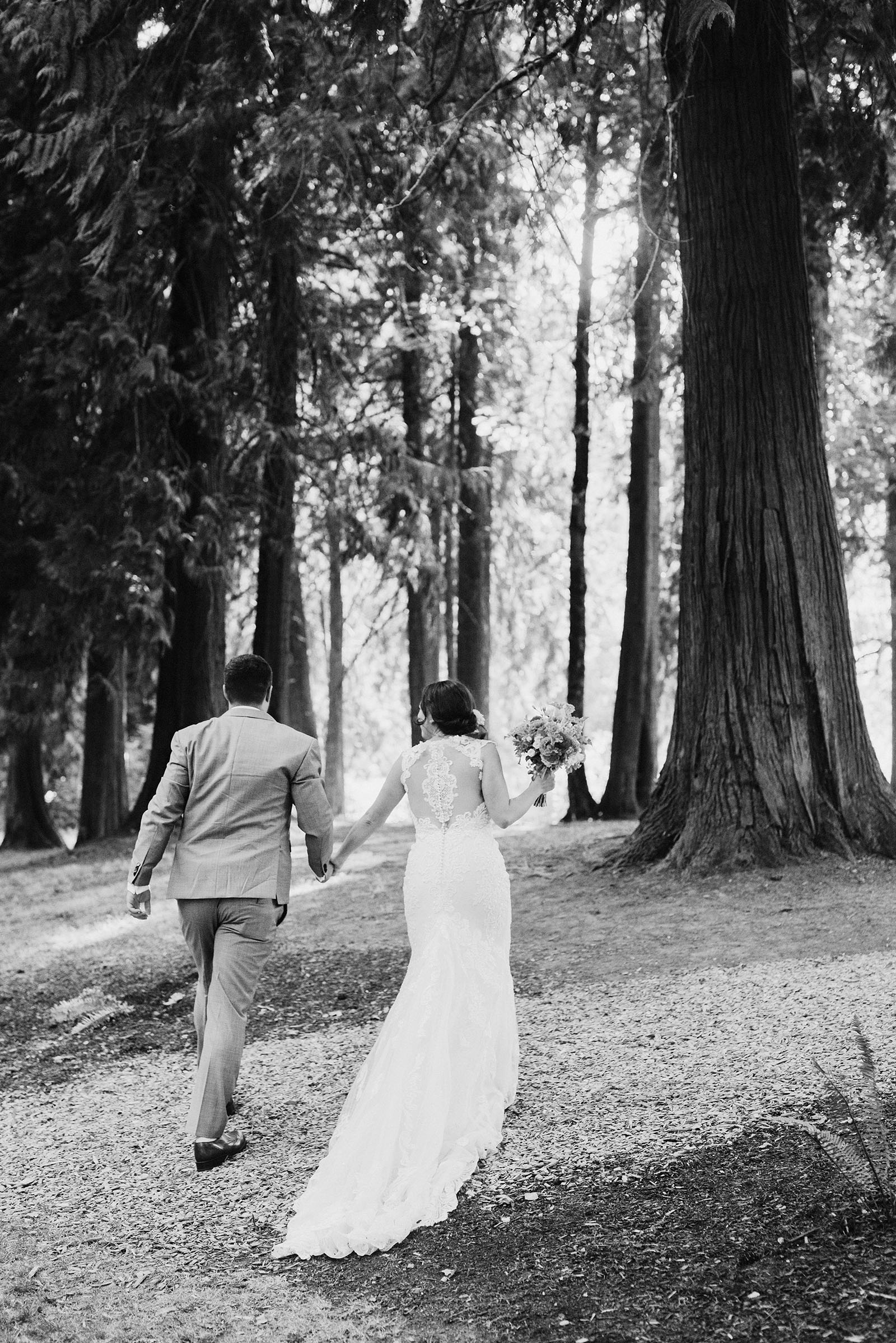 Bride and Groom leaving their Cedarville Lodge Wedding ceremony