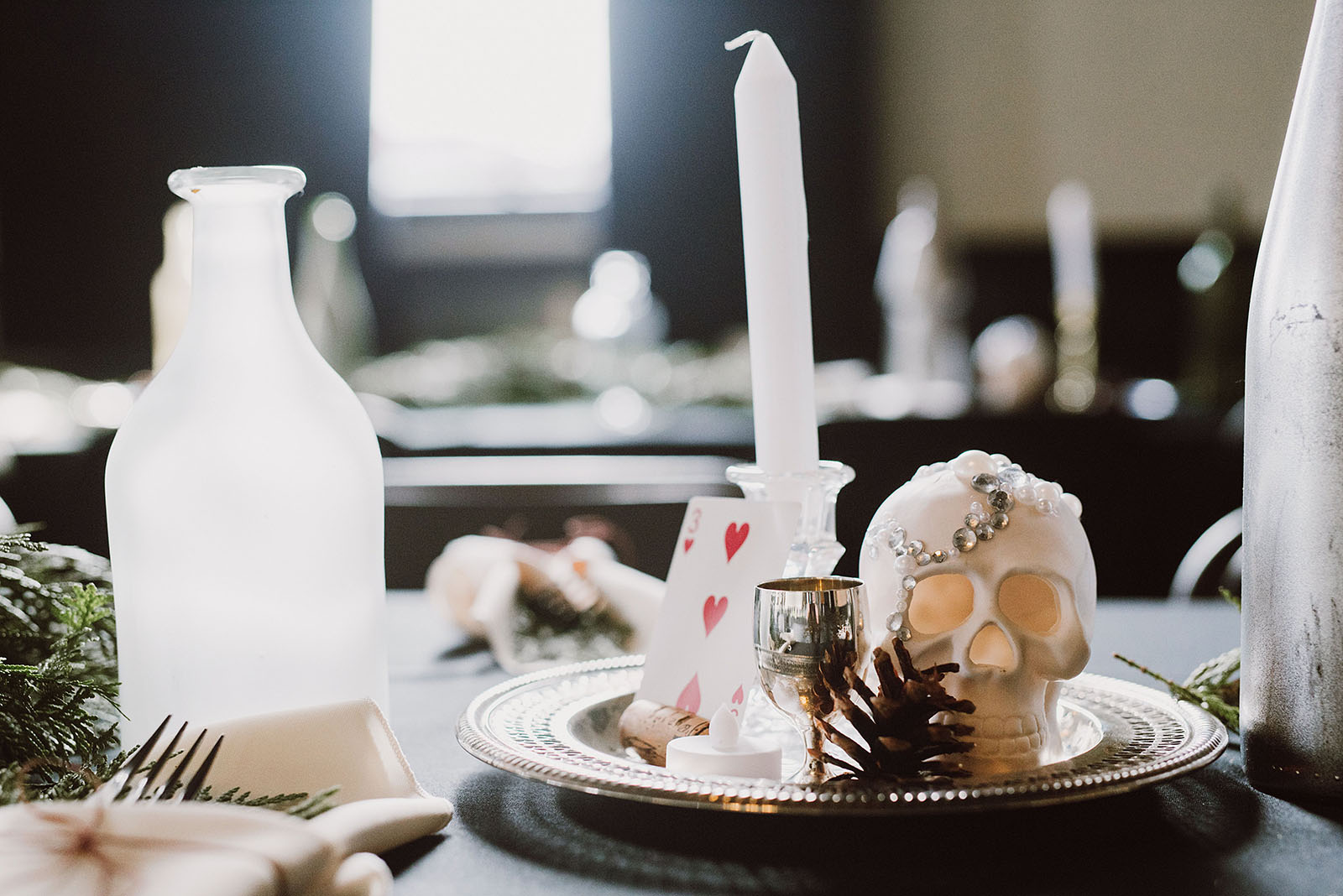 Skull centerpieces at The Colony St Johns Wedding