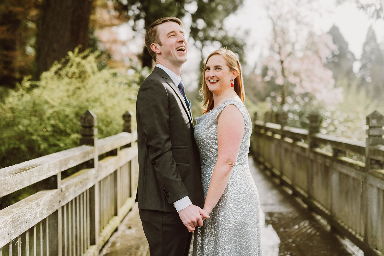 wedding portraits in Crystal Springs Rhododendron Garden - portland wedding photography