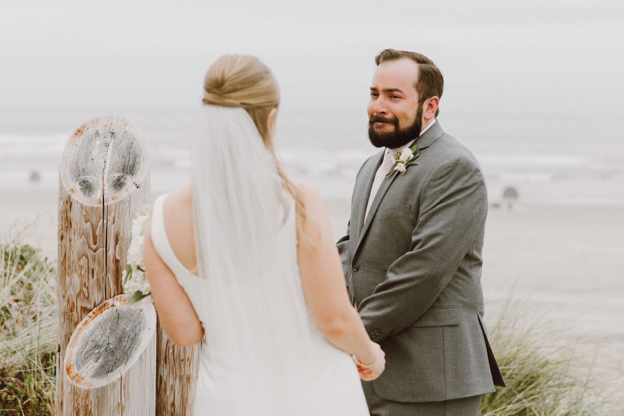 Groom seeing his Bride for the first time | Portland Wedding Photographer