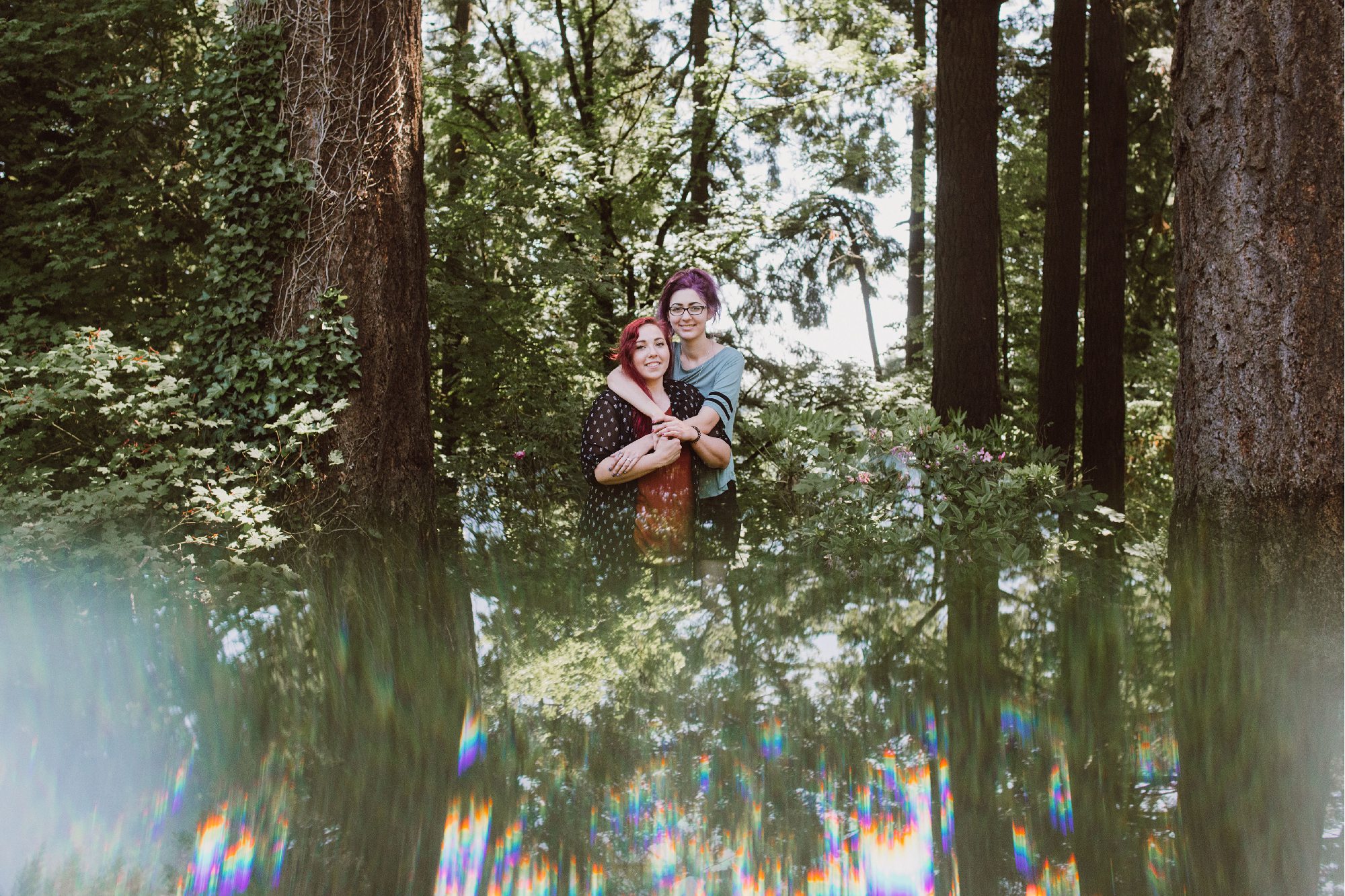 Creative couples portraits in the Portland Japanese Gardens