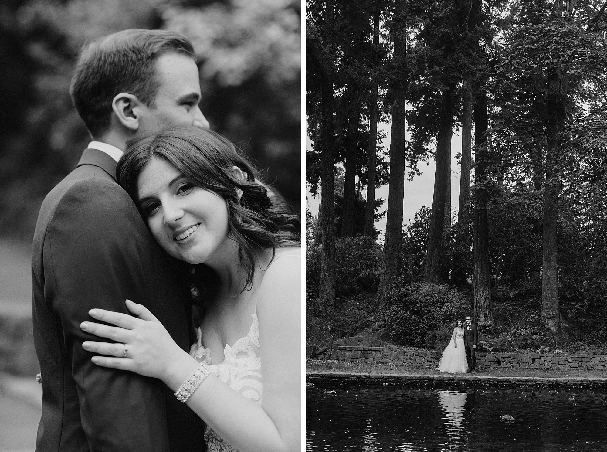 Wedding portraits in Crystal Springs Rhododendron Garden