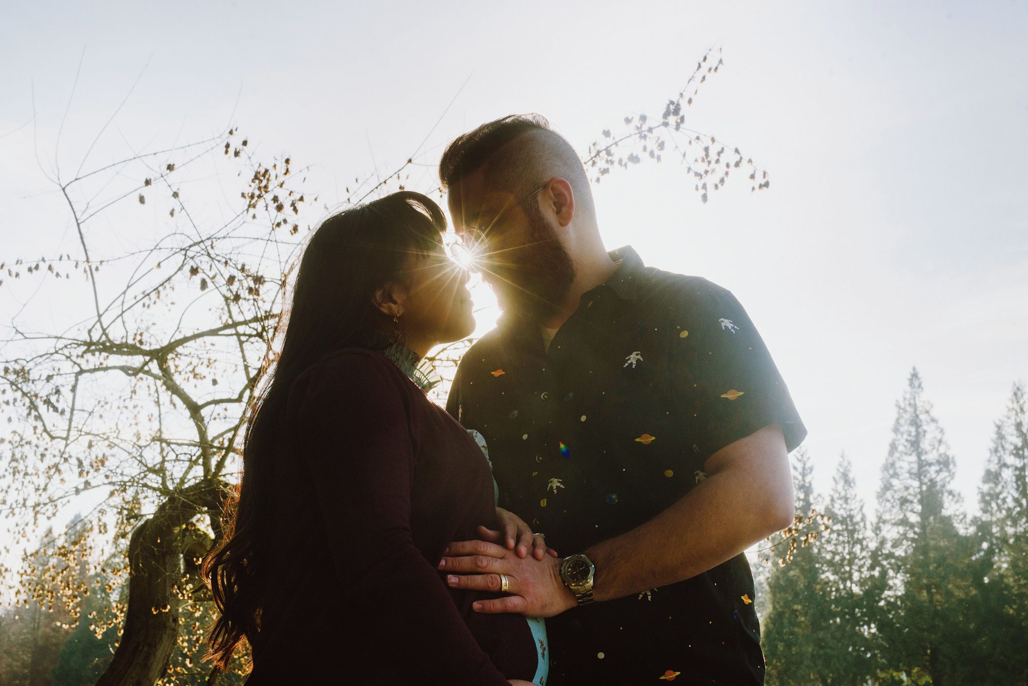 Maternity photos in Crystal Springs Rhododendron Garden