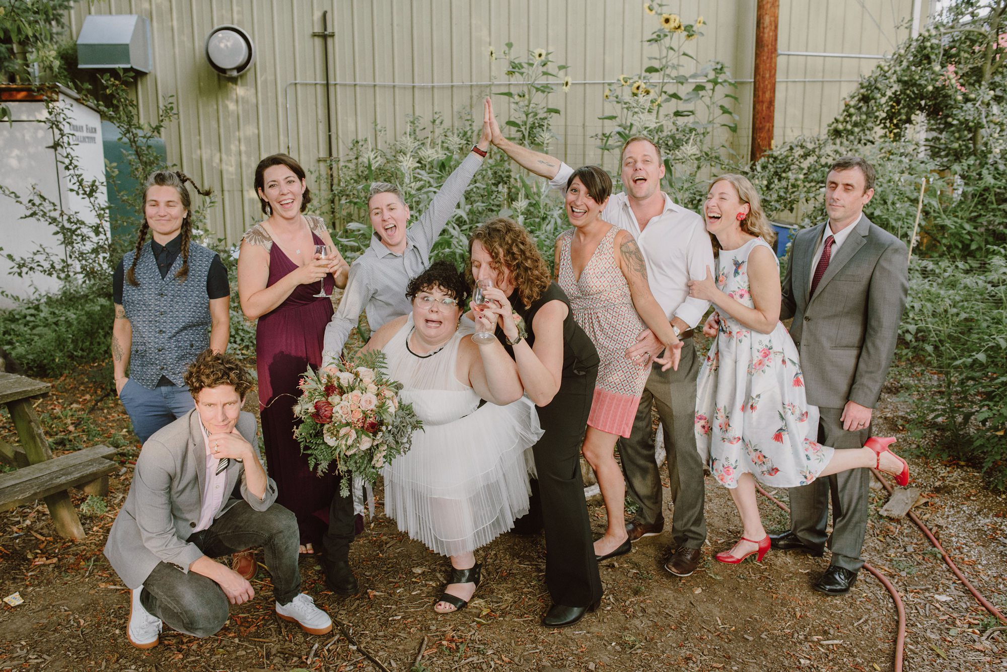 Gay wedding photos at Ned Ludd in Portland, OR